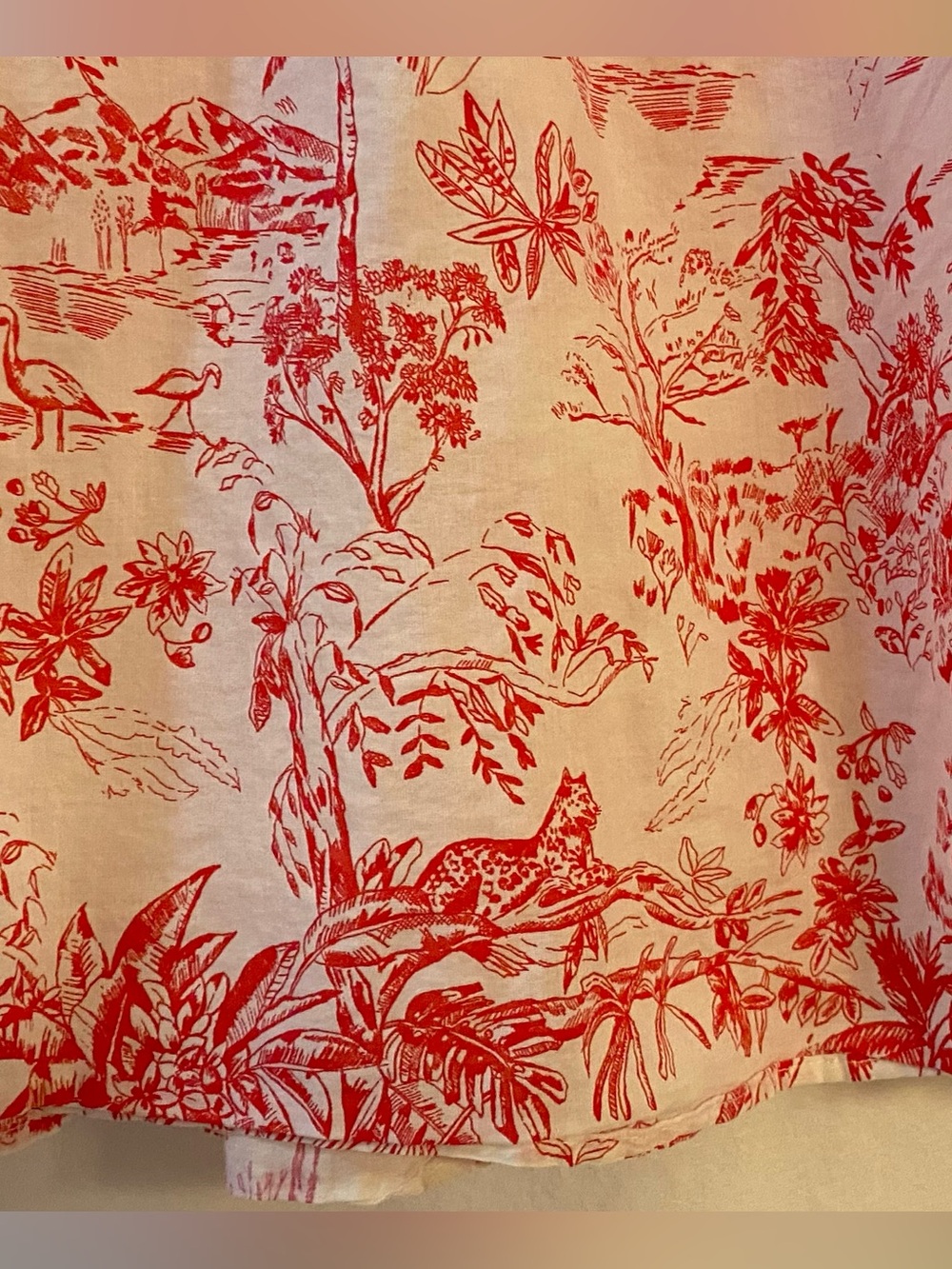 H&M Red & White Cotton Short Sleeve Lightweight Pullover W/Tie. EUC. Sz Lg. - Picture 7 of 14